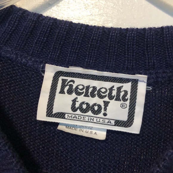 Vintage Kenneth Too navy Scottie dog print sweater - Picture 3 of 5